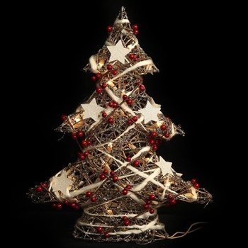Pohon Natal Dekorasi Bercahaya Besar 50 cm (1 pc)