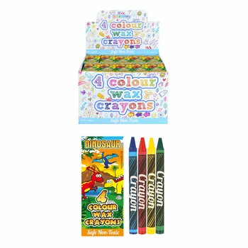 Set Krayon 4 Warna - Model: Dinosaurus dalam Display (120 pcs)