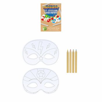 Masker Superhero Ramah Lingkungan untuk Diwarnai Sendiri (12 buah)