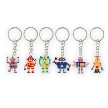 GANTUNGAN KUNCI ROBOT PADA KARTU (12 pcs)