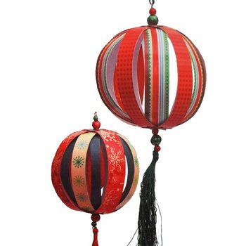 Paket Kerajinan Tangan Bola Gantung Natal Besar (12 pcs)