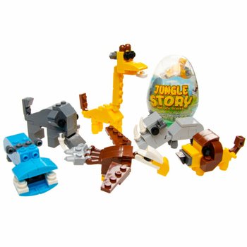 MAINAN BALOK BRICK DALAM TELUR - MIX HEWAN JUNGLE (12 pcs)