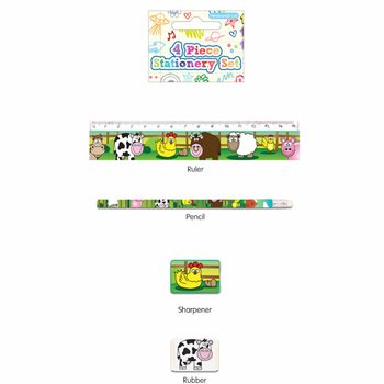 SET ALAT TULIS HEWAN TERNAK 4-IN-1 (24 pcs)