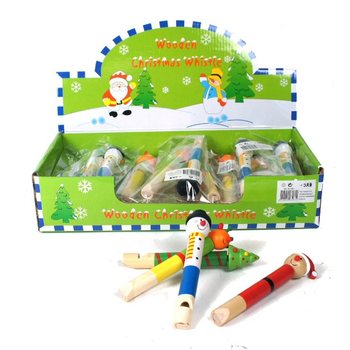 Peluit Natal Kayu yang Ceria (24 pcs)