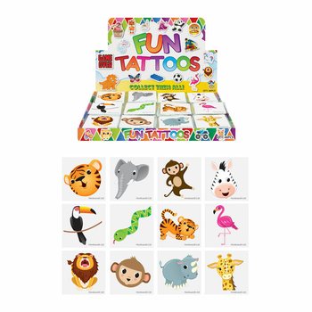 FUN TATTOO - HEWAN HUTAN - DISPLAY (48x12 buah)