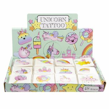 Tato Temporer Unicorn Lucu - Pack Isi 12 (Display 48 Pack)