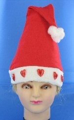 Topi Sinterklas dengan Hati Menyala (Isi 12 pcs)