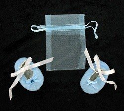 Sepatu Bayi Mini dengan Kantong Kado - Biru (12 pasang)
