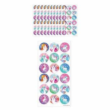 Stiker Lucu Unicorn - 18 Stiker per Lembar (Isi 10 Pcs)