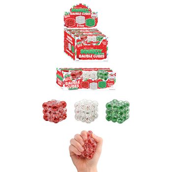 SQUEEZY GLITTER BAUBLE CUBES - DENGAN GLITTER - SET 3X CUBES - ISI SUGAR - DALAM DISPLAY (6 SET)