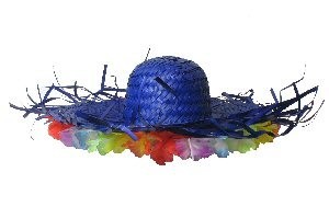 Topi Jerami Hawaii - Biru/Merah/Kuning (6 pcs)