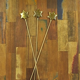 BINTANG NATAL DENGAN TANGKAI - EMAS (6 pcs)