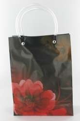 TAS BELANJA / KANTONG BESAR HITAM/MAWAR MERAH (12 pcs)