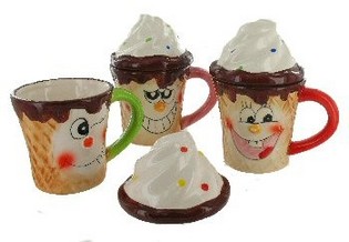 Mug Es Krim dengan Penutup (6 pcs)