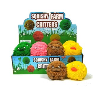 Squishy Farm Gritters Bola Puffer dengan Lampu LED (12 pcs)