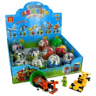 BALOK SUSUN BRICKS DALAM BOLA KEJUTAN (12 pcs.)