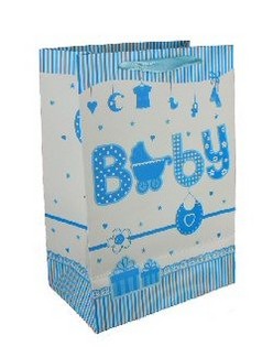Kantong Kado Kelahiran - Biru Bayi (12 pcs)