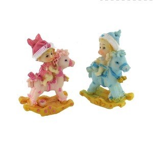 Dekorasi Bayi di atas Kuda Goyang 8 cm (4 pcs)