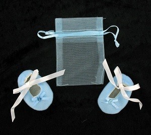 Sepatu Bayi Mini dengan Kantong Kado - Biru (12 pasang)