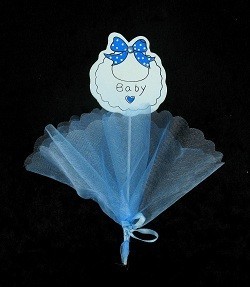 Tusukan Dekorasi dengan Kain - Biru Bayi (12 pcs)