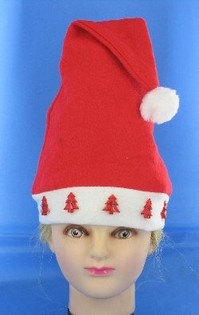 Topi Natal LED dengan Pohon Natal Merah (12 pcs)