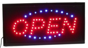 PAPAN IKLAN LED - OPEN 2 WARNA