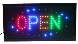 Papan Nama LED OPEN - 4 Warna - Lampu Berkedip