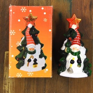 Tempat Lilin Tealight Model Pohon Natal dengan Figur (4 pcs)