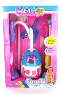 Mainan Vacuum Cleaner Ukuran Besar dengan Paket Alat Kebersihan