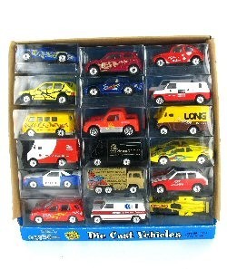 Mainan Mobil Logam Die-Cast dengan Display (36 pcs)