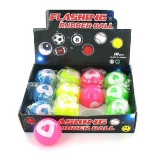 Bola Bekel Memantul LED Motif Hati (12 pcs)