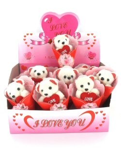 BONEKA BERUANG I LOVE YOU DALAM DISPLAY (12 pcs)
