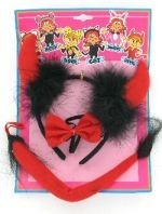 Bando Set Setan dengan Dasi Kupu-kupu & Ekor (6 pcs)
