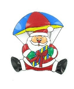 Papan Dekorasi Natal - Sinterklas dengan Parasut (6 pcs)