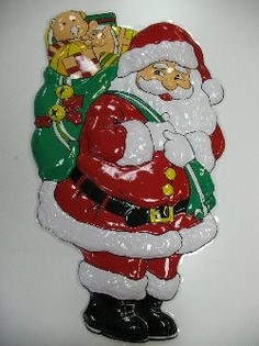 PAPAN DEKORASI BESAR - SANTA CLAUS DENGAN KANTONG HADIAH (2 pcs)
