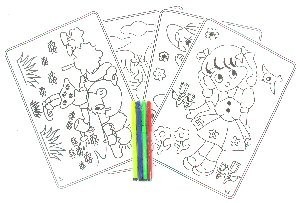 Halaman Mewarnai dengan Spidol (12 pcs)