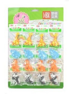 Penghapus Hewan Pak Pakai Kartu (16 pcs)