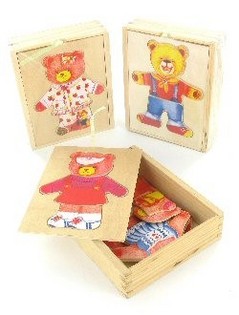 Mainan Puzzle Kayu Bongkar Pasang Baju Beruang (12 pcs)