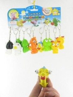 Gantungan Kunci Hewan Mata Pop-Out (12 pcs)
