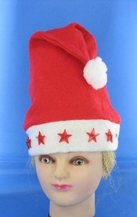 TOPI NATAL dengan BINTANG MENYALA (9 pcs)