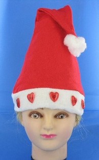 Topi Sinterklas dengan Hati Menyala (Isi 12 pcs)