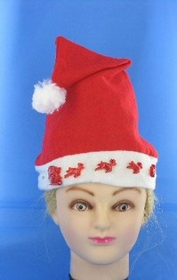 TOPI NATAL dengan KERETA SINTERKLAS MENYALA (12 pcs)