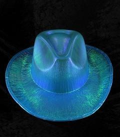 TOPI COWBOY GLITTER - BIRU (6 pcs)