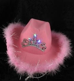 TOPI COWBOY DENGAN LAMPU - MERAH MUDA (6 pcs)