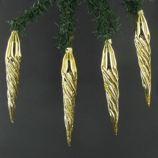 HIASAN NATAL TETESAN ES DALAM KOTAK WARNA EMAS (6 pcs)