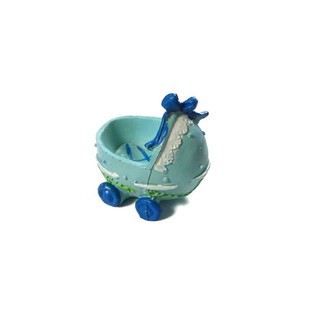 Topper Kue Kelahiran Bayi - Kereta Bayi - Biru (2 pcs)