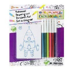 Set Menggambar dengan 6 Spidol (5 pcs)