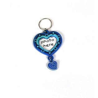 Gantungan Kunci Bingkai Foto Hati - Biru (35 pcs)
