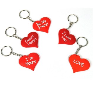 Gantungan Kunci Hati dengan Teks (Isi 12 pcs)