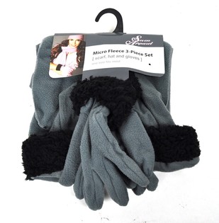Set Micro Fleece 3 Bagian Abu-abu